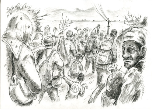 Migrants – illustration de Krel