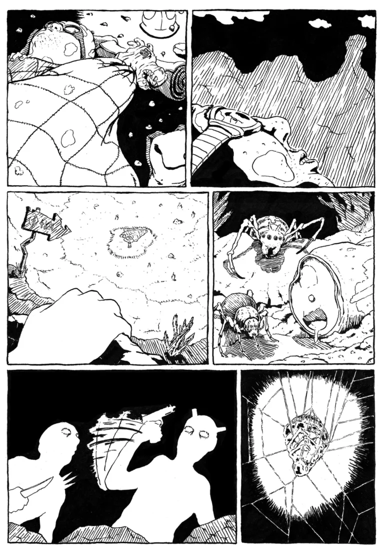 Banana Split, planche originale : les araignées