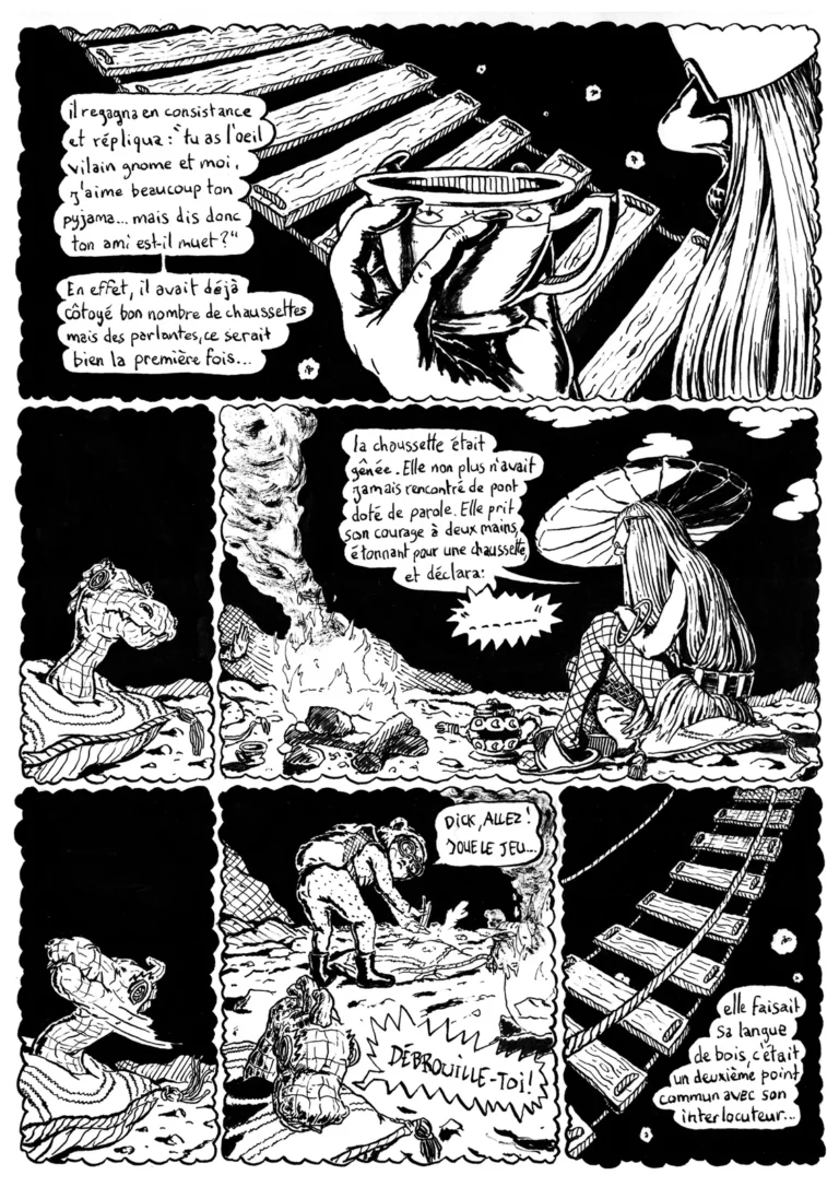 Banana Split, planche originale : la chaussette et le pont