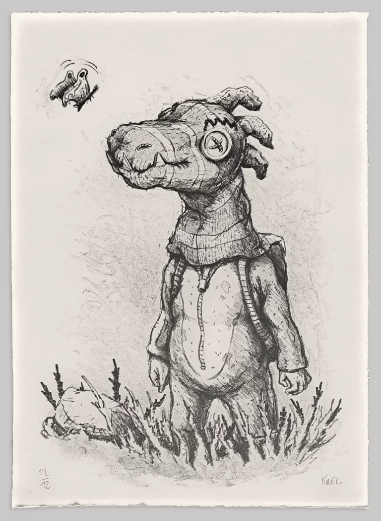 Lithographie de Krel, 39 × 28 cm, tirage numéroté et signé