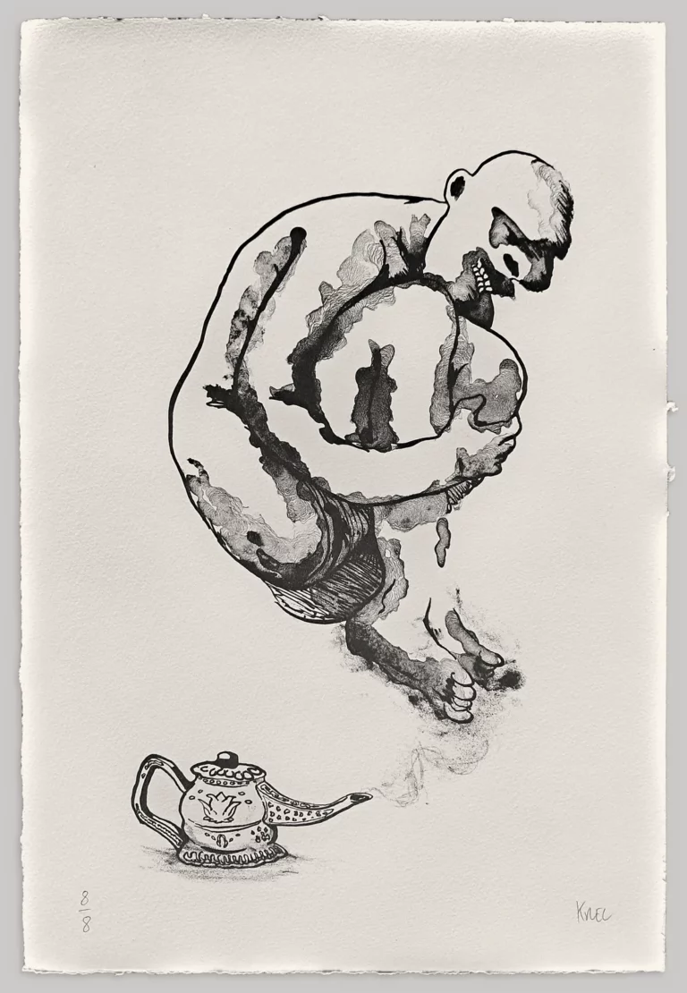 Lithographie de Krel, 39 × 26,5 cm, tirage numéroté et signé